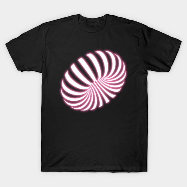 Glow Pink Neon Torus Geometric Optical Illusion T-Shirt by la chataigne qui vole ⭐⭐⭐⭐⭐